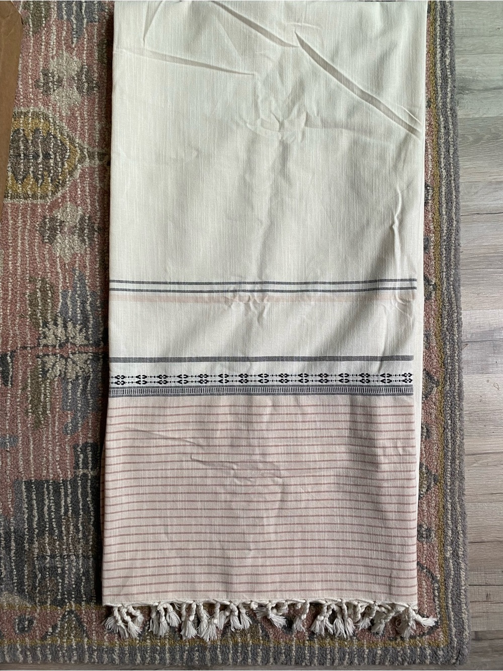 Hearth and Hand Cotton Shower Curtain Cream and Light Pink